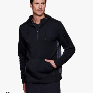 GREY AND BLACK RBX X-TRAIN ZIP UP, HOODED SWEAT SHIRT WITH POCKETS